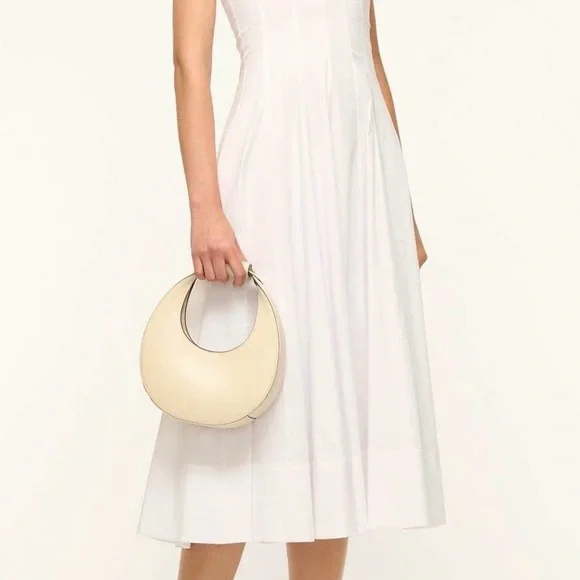 🌺🎉HP🎉🌺 NWT Staud Mini Moon Split Bag Oat - Picture 16 of 16